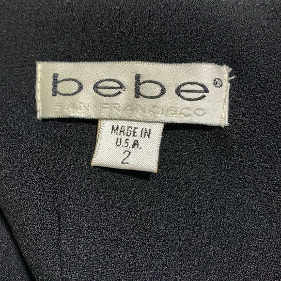 Vintage Bebe Black LBD Mini Tank Dress, Square Neckline, Size 2 - Picture 14 of 16